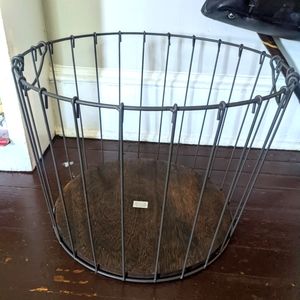 Wood and Metal wrought iron look storage basket
